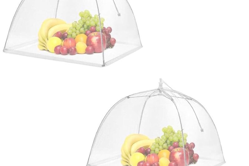Sulfar Food Cover Umbrella Tent Mosquito Protection Mesh Screen Reusable and Collapsible Outdoor Picnic BBQ Food Covers Net for Flies Bugs & Mosquitoes (Multicolor)