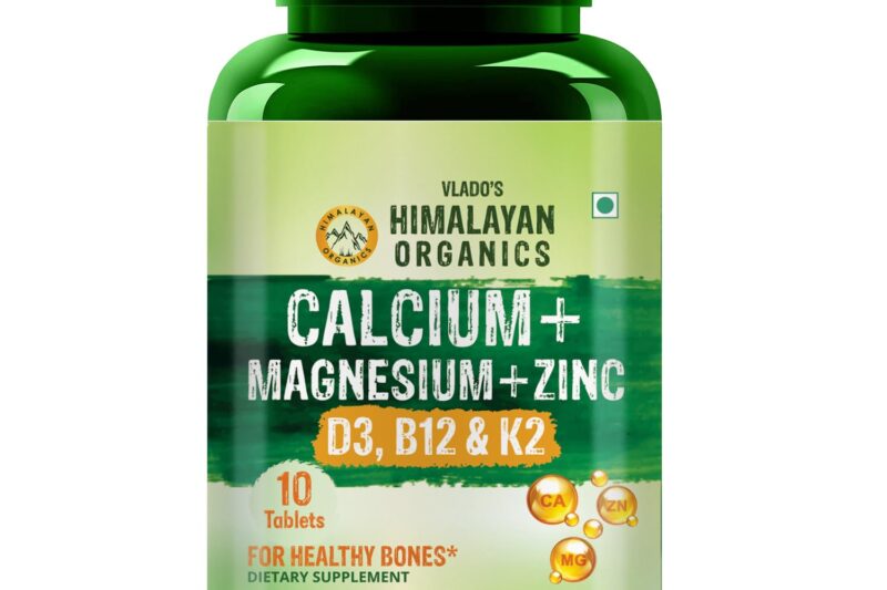 Himalayan Organics Calcium Magnesium Zinc Vitamin D3, B12 & K2 (10 count (Pack of 1))